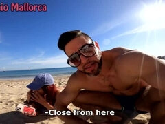 Amateur, Cul, Plage, Sucer une bite, Énorme, Fille latino, Public, Rugueux