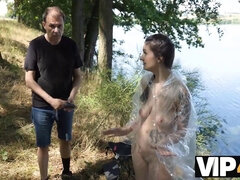18 años, Morena, Tetona, Cornudo, Marido, Al aire libre, Pov, Coño
