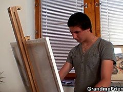 Granma sucks and rides at same time