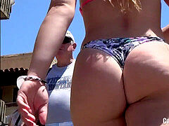 yam-sized Booty Thong Latina stunners Beach hidden cam HD