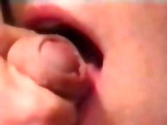 Close up cum swallow