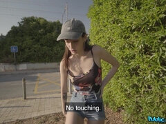 Brunette, Cumshot, Dick, Facial, Mask, Penis, Piercing, Public