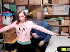 Super-Cute shoplifter caught and penalize poked by a insane cop