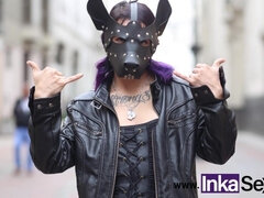 Perra, Mamada, Semen en la boca, Estilo perrito, Sexo duro, Orgasmo, Público, Tatuaje