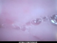 アジア人, お尻, フェラチオ, 口内発射, イく瞬間, 下着, 淫乱熟女, フェラする