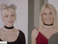 Blond, Pijpbeurt, Schattig, Handbeurt, Zoenen, Mager, Tiener, Trio