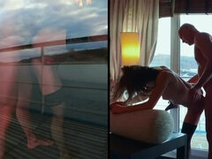 Leie, In den arsch, Arsch, Aus dem arsch in den mund, Blasen, Braunhaarige, Freundin, Titten