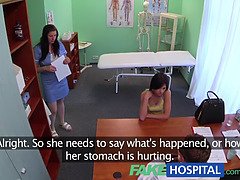 Czech amateur with no health insurance pays for her pussy in a fake hospital exam