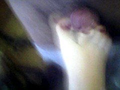 footjob red toes wife