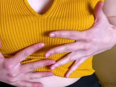 Amateur, Culo, Morena, Masturbación, Pezones inflados, Solo, Tetas