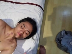 Pale Skinny Filipina Teen Takes Big Cock Hard in Rough Doggy Style Sex
