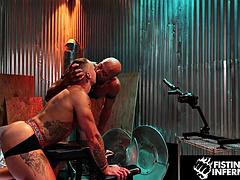 FISTING INFERNO - College Jock Filled With Gurthis Hunk Meat  Massive Dildo: Gay Porn