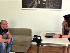 Muscled guy bangs Milf agent in office