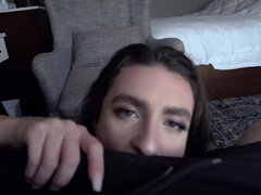 Mia Taylor sucks thick throbbing cock in POV