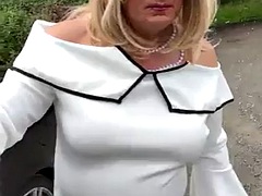 Amateur, Grosse bite, Gros seins, Masturbation, Public, Transsexuelle, Solo, Nénés