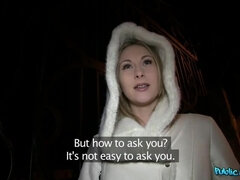 Leie, Blondine, Blasen, Schwanz, Im freien, Pov, Öffentlich