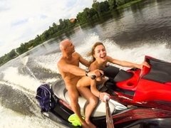 Public butt sex ride on the jet ski - Mia Bandini