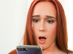 Cute redhead slut Alice Coxxx roughly fucked by a huge penis