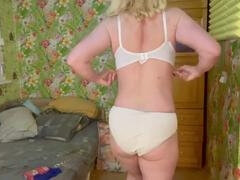 素人, 下着, オナニー, 熟年, 穴開きパンティ, オマンコ, 一人, ストッキング