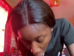 Amateur, Noire, Tir de sperme, Queue, Noir ébène, Faciale, Pov, Suçant