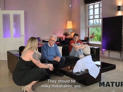 Mature4k. april velvet used her outstanding titties to milk her neighbour's Big Cock, while spouse was sitting next door