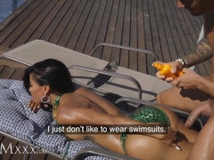 デカパイ, ビキニ, 黒人, 茶髪の, エロ熟女, ハードコア, オーガズム, スペイン人