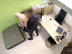 美人, ブロンド, オナニー, 母, オフィス, オマンコ, 義母, ティーン