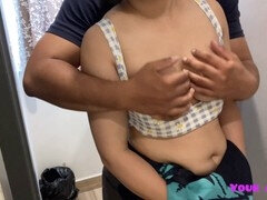 18, 素人, デカパイ, フェラチオ, 浮気者, インド人, 小柄, ラフ