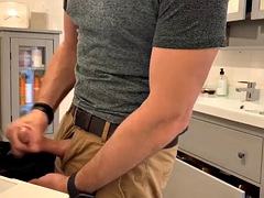 Big cock, Gay, Kitchen, Masturbation