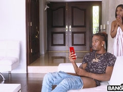 Noire, Sucer une bite, Queue, Noir ébène, Faciale, Hard, Orgasme, Webcam