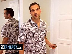 Scarlett Alexis & Queenie Sateen share one cock in this hot, naughty roleplay with a facial finish