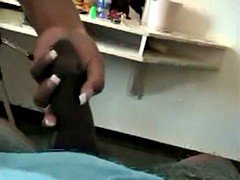 Black, Cumshot, Ebony, Handjob