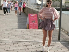 Immoral wife shows me her pussy on the street