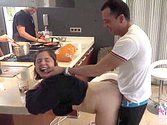 Black-haired, gran-hermano, fellatio