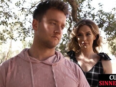 Bigtit cougar pussylicked before railing salami