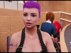 Busty blonde and brunette show off their curves while gaming