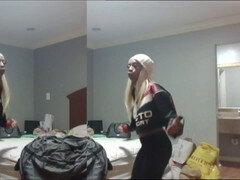 Hoodmilf changes clothes without any lingerie on