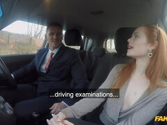 Fake Driving School - Cheeky Redhead Fails On Purpose 1 - Ella Hughes