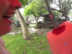 素人, 露出狂, 彼女, キス, アウトドア, ハメ撮り, 喫煙, のぞき