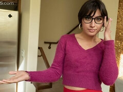Big ass, Big cock, Blowjob, Brunette, Glasses, Natural tits, Pov, Teen