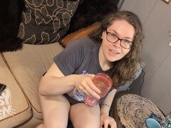 Pissy-Kitten takes it all as a human urinal with some golden showers