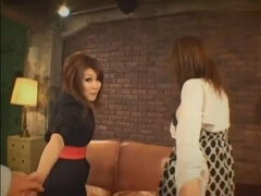 Crazy Japanese girl Rio Hamasaki, Towa Mitsui in Horny Threesome, Blowjob JAV clip