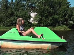 Blonde with tits fucked hard in the boat