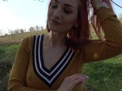 Blasen, Auto, Süss, Geld, Pov, Öffentlich, Rotschopf, Tätowierung
