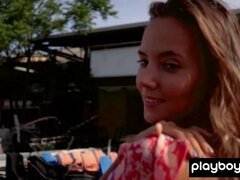 美人, 茶髪の, 裸, 自然山雀, アウトドア, 小柄, ロシア人, ガリガリ