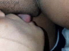 Sperma in mond, Harig, Lesbisch, Likken, Kut duiken, Nat