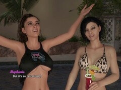 Adult visual novel adventure featuring a hot brunette with a big ass in her first erotic experience