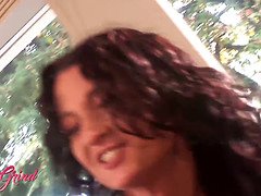 Irina Sky and her busty friend Brooke devour each other's tight pussy in hot lesbian action