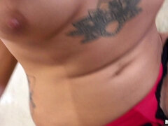 Amerikanisch, Arsch, Blasen, Schwanz, Masturbation, Im freien, Pov, Öffentlich