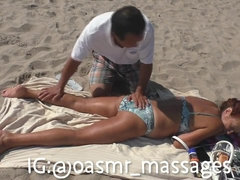 Strand, Grosser arsch, Grosse titten, Füsse, Hd, Massage, Mutti, Rotschopf